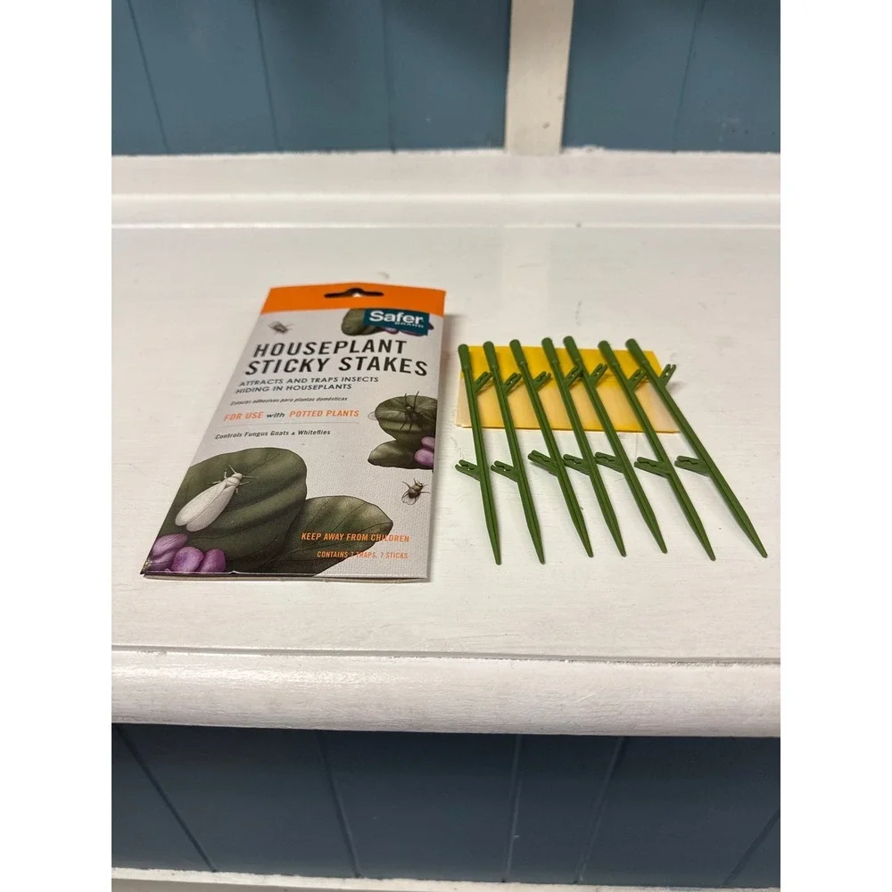 Safer Brand House Plant Sticky Houseplant Stakes 1 Pack of 7 Traps‎ Insects Bugs